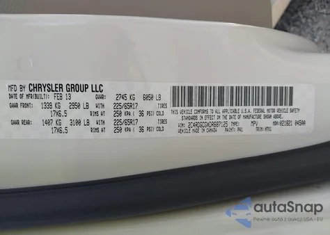 2013 Dodge Grand Caravan Sxt from USA, damaged, VIN 2C4RDGCGXDR687125